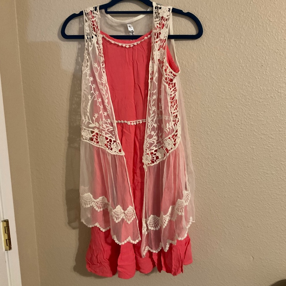 Girls dress with cardigan